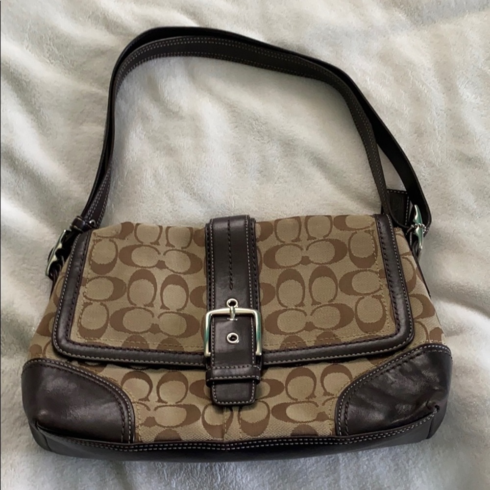 Coach Signature Brown Shoulder Bag